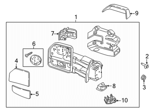 2021 Ford F-150 Mirrors MIRROR ASY - REAR VIEW OUTER Diagram for ML3Z17682AC