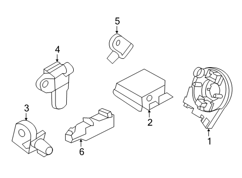 2016 Ford Police Interceptor Utility Air Bag Components Clock Spring Diagram for GB5Z14A664E