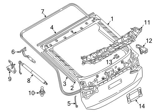 2018 BMW 640i xDrive Gran Turismo Trunk Lid Spindle Drive, Right Diagram for 51247397906