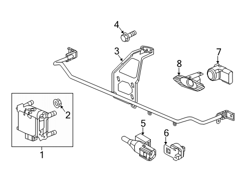 2021 Honda CR-V Electrical Components - Front Bumper Bracket Set Diagram for 36805TLAA00