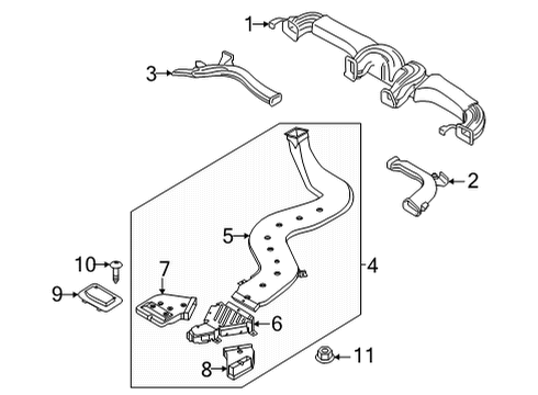 2022 Hyundai Ioniq 5 Ducts CONNECTOR ASSY-HEATER TO AIR V Diagram for 97470GI000