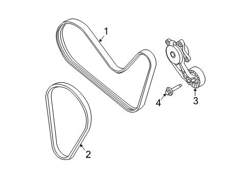 2011 Mercury Milan Belts & Pulleys Belt Tensioner Bolt Diagram for W503297S437