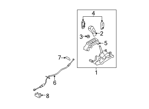 2007 Ford Edge Gear Shift Control - AT Shroud Cover Diagram for 7L1Z7L468A