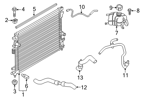 Radiator & Components HOSE Diagram for LX6Z8286C