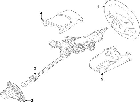 2022 Ford Edge Steering Column & Wheel, Steering Gear & Linkage Column Assembly Diagram for F2GZ3C529Y