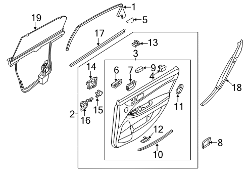 2012 Hyundai Equus Interior Trim - Rear Door Rear Power Window Sub Switch Assembly, Right Diagram for 935903N000VM5
