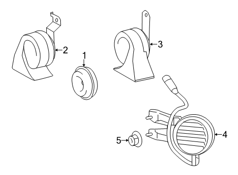 2014 Lexus RX450h Horn High Note Horn Diagram for 865100C060
