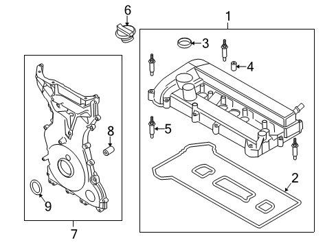 2009 Audi S6 Valve & Timing Covers Timing Cover Spacer Diagram for W706434S437
