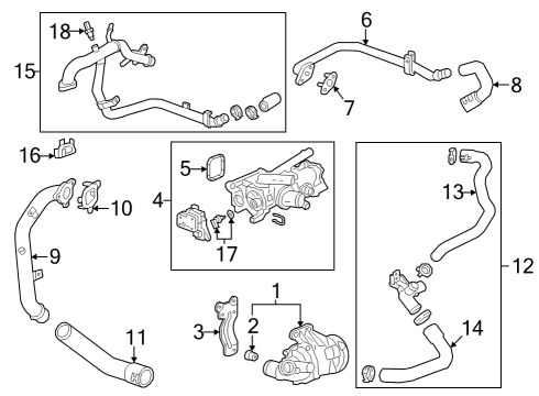2020 Chevrolet Blazer Water Pump Bracket Diagram for 55497659