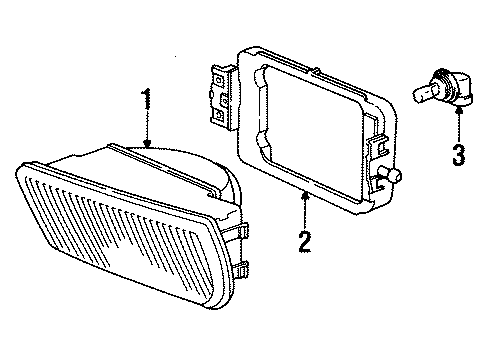 1993 BMW 750iL Fog Lamps Fog Lights, Right Diagram for 63171390884
