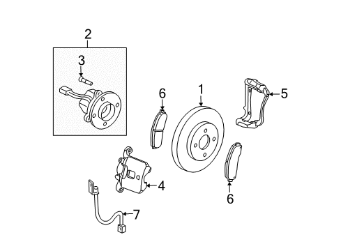 2004 Saturn Ion Brake Components Wheel Stud Diagram for 22701519