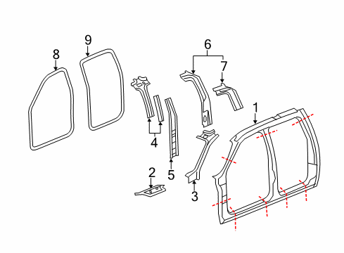 2014 Chevrolet Silverado 3500 HD Uniside Uniside Assembly Insulator Diagram for 15837057