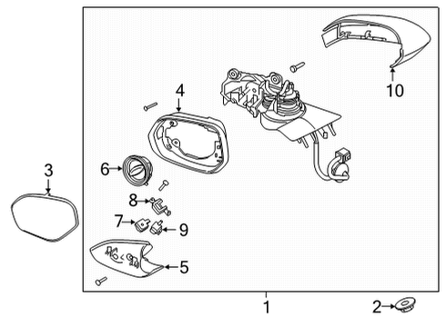 2020 Lincoln Corsair Parking Aid GLASS ASY - REAR VIEW OUTER MI Diagram for LJ7Z17K707D