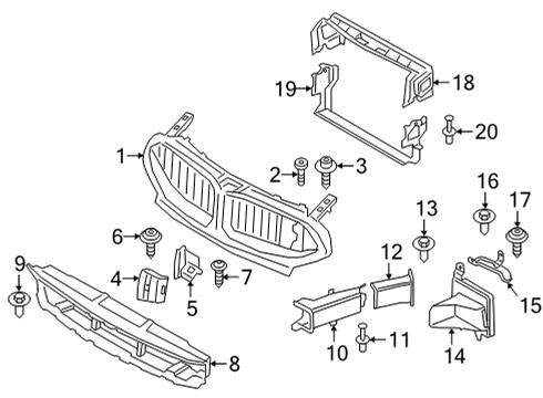 2020 BMW M850i xDrive Gran Coupe Radiator Support AIR DUCT, BOTTOM Diagram for 51747474181