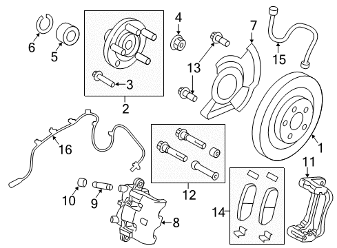 2014 Ford Edge Brake Components Caliper Diagram for DT4Z2B120A