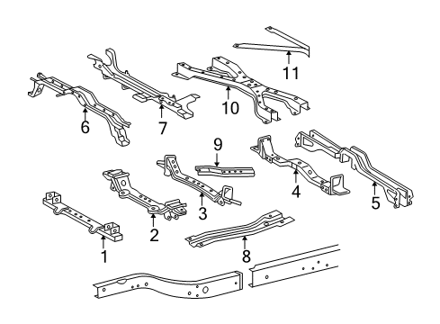 2005 Toyota Tacoma Crossmembers & Components Rear Crossmember Diagram for 5120904033