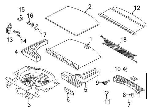 2019 Lincoln MKC Interior Trim - Rear Body Lower Shroud Screw Diagram for W504694S424