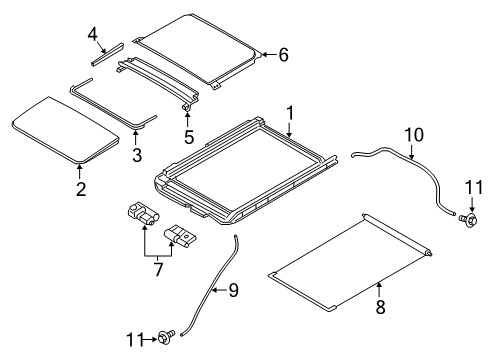 Sunroof Drain Assy-Rear Diagram for 913605AA1A