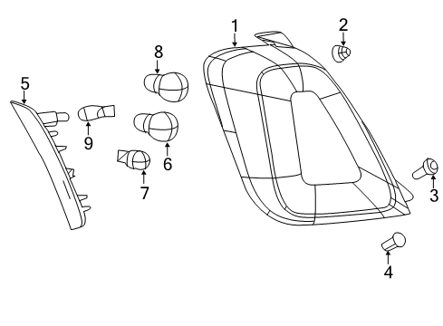2015 Fiat 500 Bulbs Pad-Tail Lamp Diagram for 68073626AA