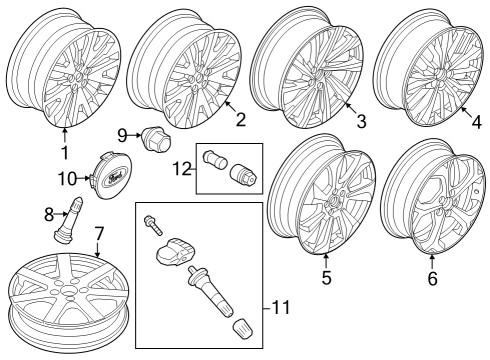 Wheels & Trim Lock Set Diagram for DM5Z1A043A