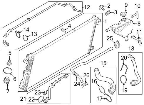 Radiator & Components Thermostat O-Ring Diagram for BC3Z00815B