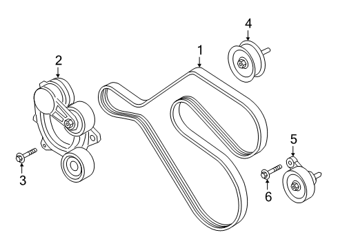 2020 Ford Police Interceptor Utility Belts & Pulleys Belt Tensioner Bolt Diagram for W503294S442