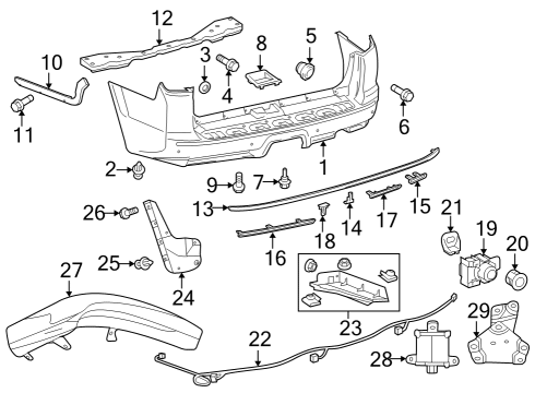 Bumper & Components - Rear Reverse Sensor Diagram for 8934164010B2