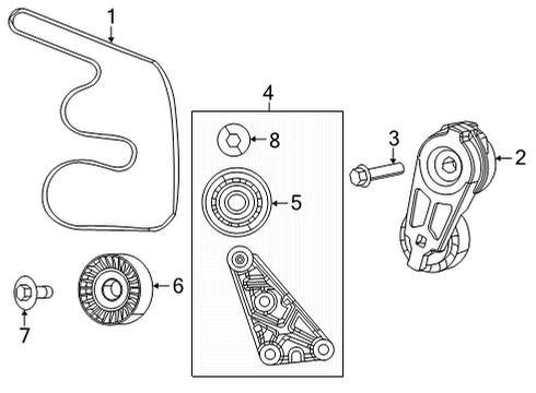 1996 Ford Contour Belts & Pulleys PULLEY-IDLER PULLEY Diagram for 53011478AC