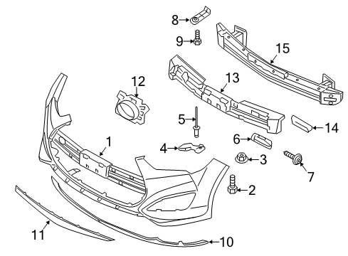 2015 Hyundai Veloster Front Bumper Bracket-Front Bumper Side Support, LH Diagram for 865552V000