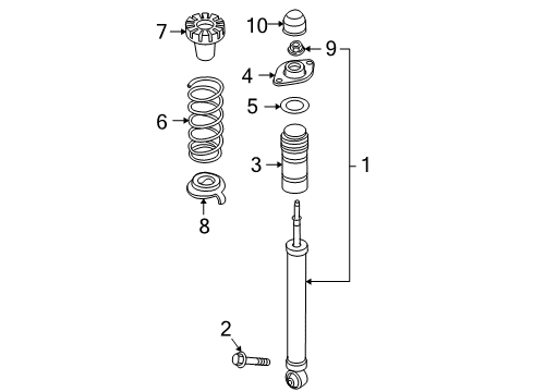 2011 Infiniti FX35 Shocks & Components - Rear Bolt Diagram for 54368CA00A