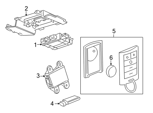 2010 Cadillac CTS Keyless Entry Components Receiver Diagram for 20803737