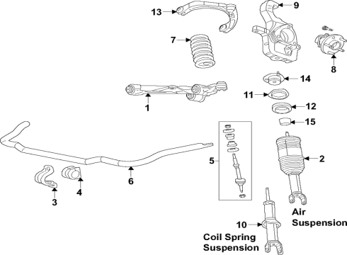 2022 Jeep Wagoneer Front Suspension, Lower Control Arm, Upper Control Arm, Ride Control, Stabilizer Bar, Suspension Components Suspension Diagram for 68423442AA