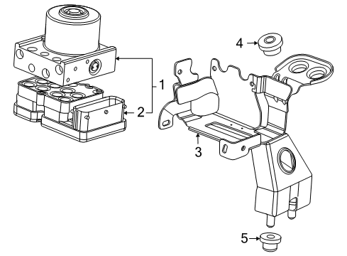 2015 Chevrolet Cruze ABS Components Mount Bracket Diagram for 13264385