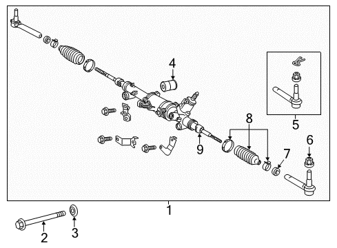 2020 Lexus RC F Steering Column & Wheel, Steering Gear & Linkage Rod Set, Tie Diagram for 4546029445