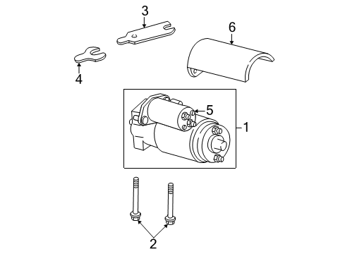 1996 GMC K2500 Starter Shim Diagram for 12555162