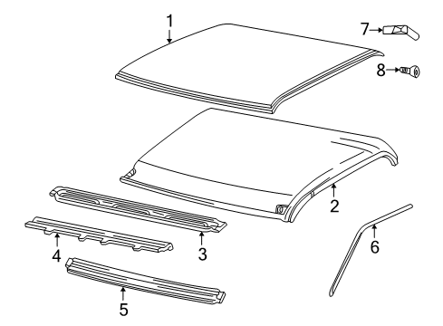 1999 Chevrolet K3500 Roof & Components Weatherstrip Asm-Rear Side Door <Use 1C5K Diagram for 15739143