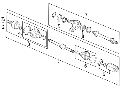 Drive Axles - Front JOINT SET, OUTBOARD Diagram for 440143K0H00