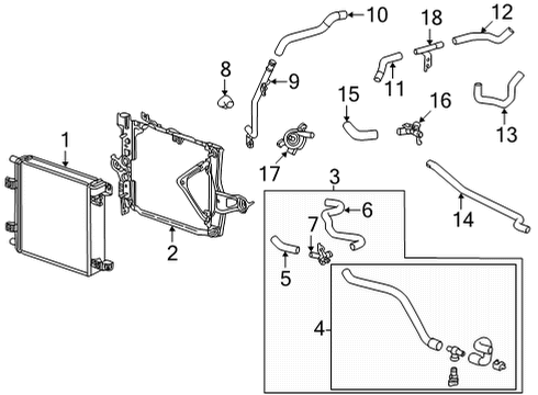 Radiator & Components Computer Bolt Diagram for 9011906448