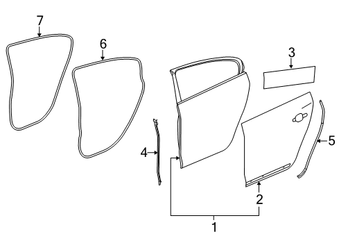 2014 Buick LaCrosse Rear Door Door Shell Diagram for 15947494