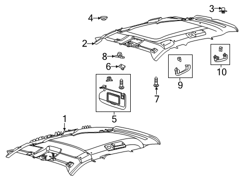 2022 Ford Escape Interior Trim - Roof Striker Screw Diagram for W502662S451