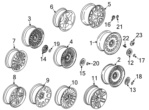 2001 BMW 740iL Wheels & Trim M Badge Diagram for 36112228660