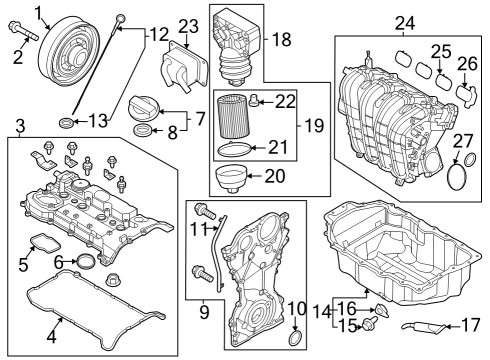 2022 Hyundai Tucson Intake Manifold PAN ASSY-ENGINE OIL Diagram for 215102S200