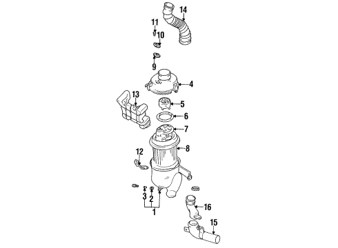 1990 Mitsubishi Precis Powertrain Control Duct Assembly-Air Diagram for 2821024110