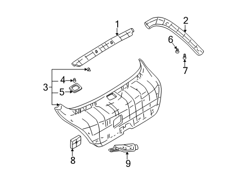 2001 Hyundai Accent Interior Trim - Lift Gate Cover-TAILGATE Trim License Diagram for 8175725200LT