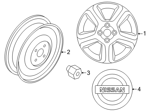 2010 Nissan Altima Wheels, Covers & Trim Spare Tire Wheel Assembly Diagram for 40300ZM00A