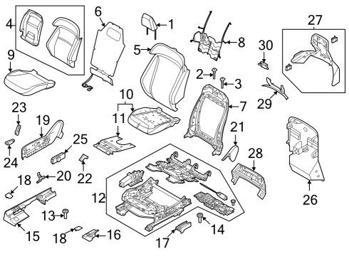 2022 Ford Mustang Mach-E Driver Seat Components Seat Switch Knob Diagram for KB5Z14711AB