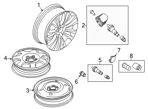 2018 Lincoln MKX Wheels Wheel, Alloy Diagram for FA1Z1007J