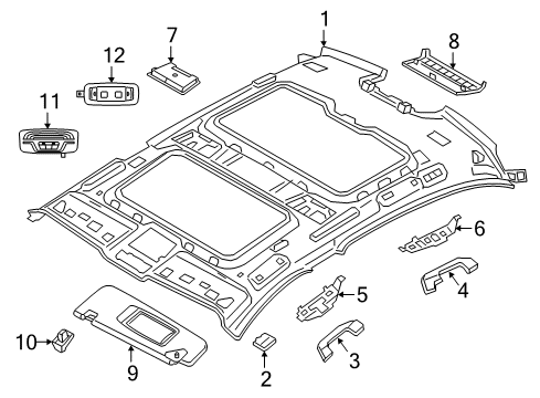 2019 BMW 750i xDrive Interior Trim - Roof Cover, Microphone Diagram for 51447441547