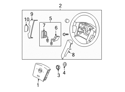 2007 Kia Sorento Steering Column & Wheel, Steering Gear & Linkage Steering Wheel Complete Diagram for 561003E100BQ