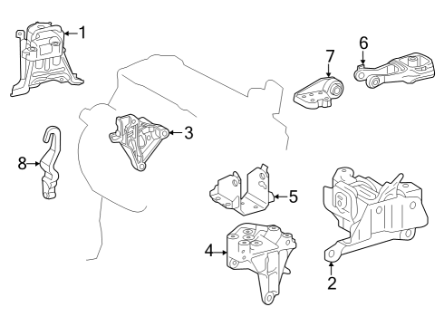 Engine & Trans Mounting Stay Bracket Diagram for 12325F2090